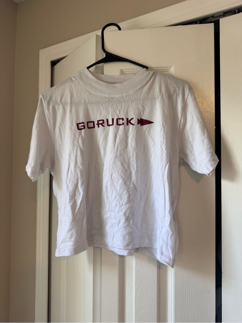 GORUCK Tribe White Cropped Graphic Tee Small S Tri-Blend Crossfit Rucking Shirt